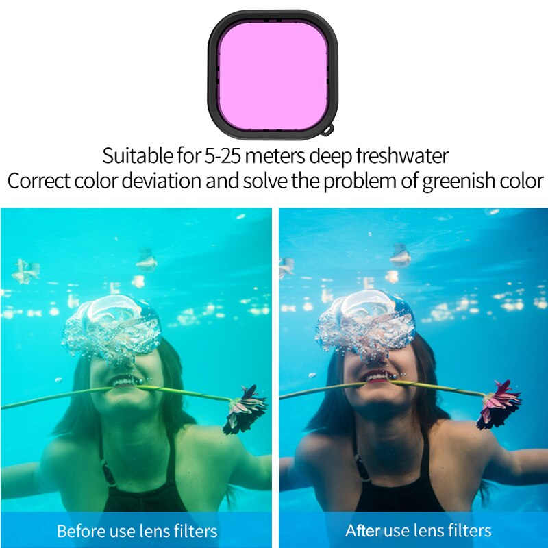 Para Gopro Hero 9 funda carcasa impermeable negra lente de filtro de buceo sumergible 50M caja protectora para go pro 9 Accesorios