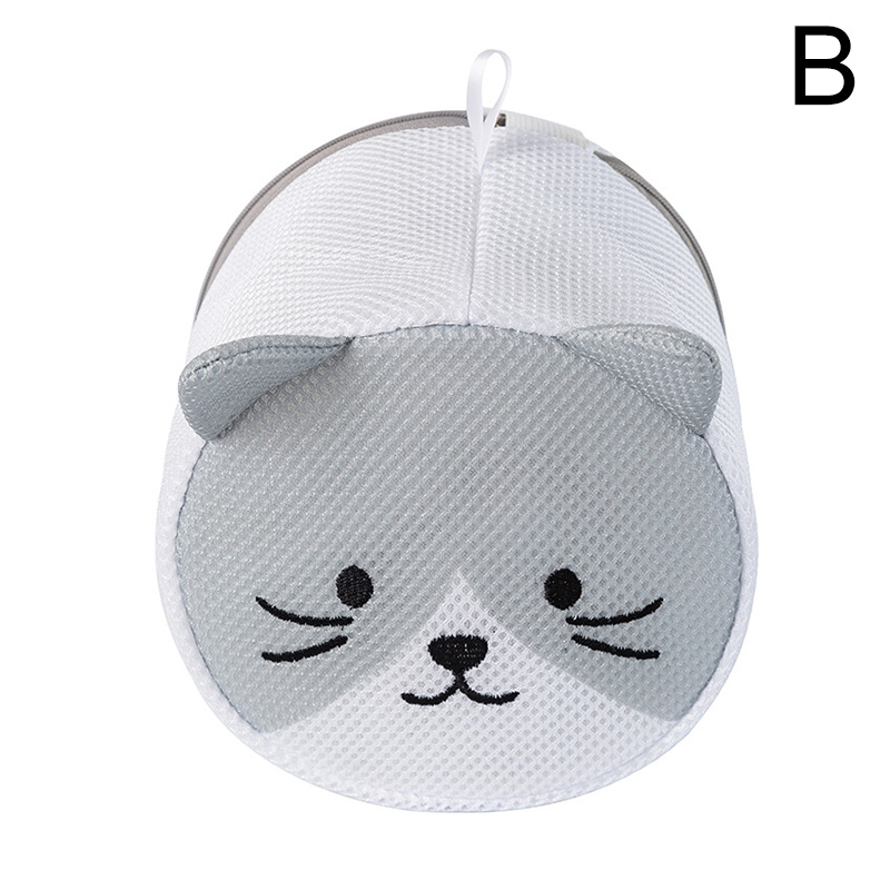 Portable Machine-wash Bra Bags Household Mesh Anti-deformation Laundry Container Bag Thicken Washing Underwear Zipper Organizer: B