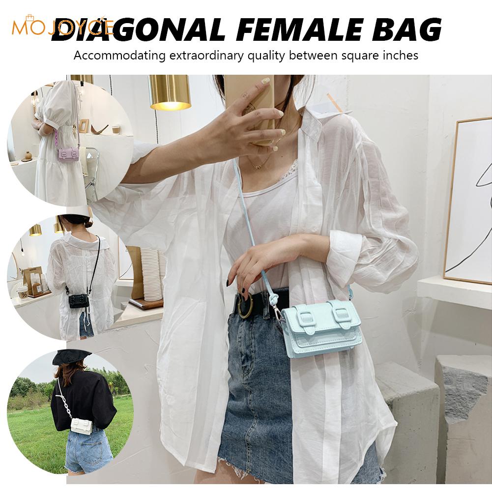 Cor sólida crossbody bolsa de couro mini ombro bolsa feminina fivela de cinto casual para compras ao ar livre viajar decoração