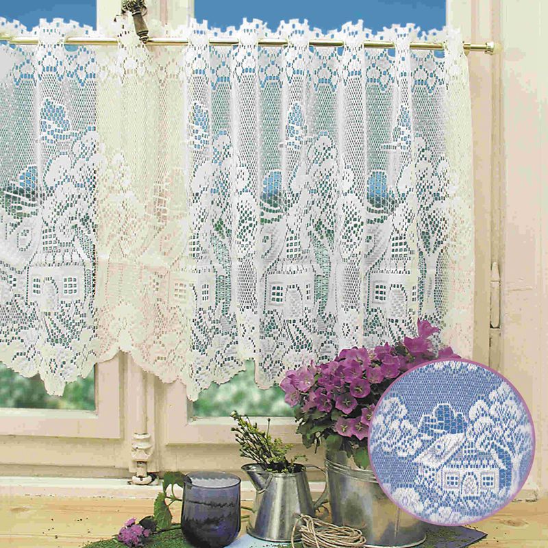 Volant Tule Halve Gordijn Kant Panel Drape Voor Thuis Decoratieve Kant Venster Sheer Deur Korte Gordijnen Ademend Volant
