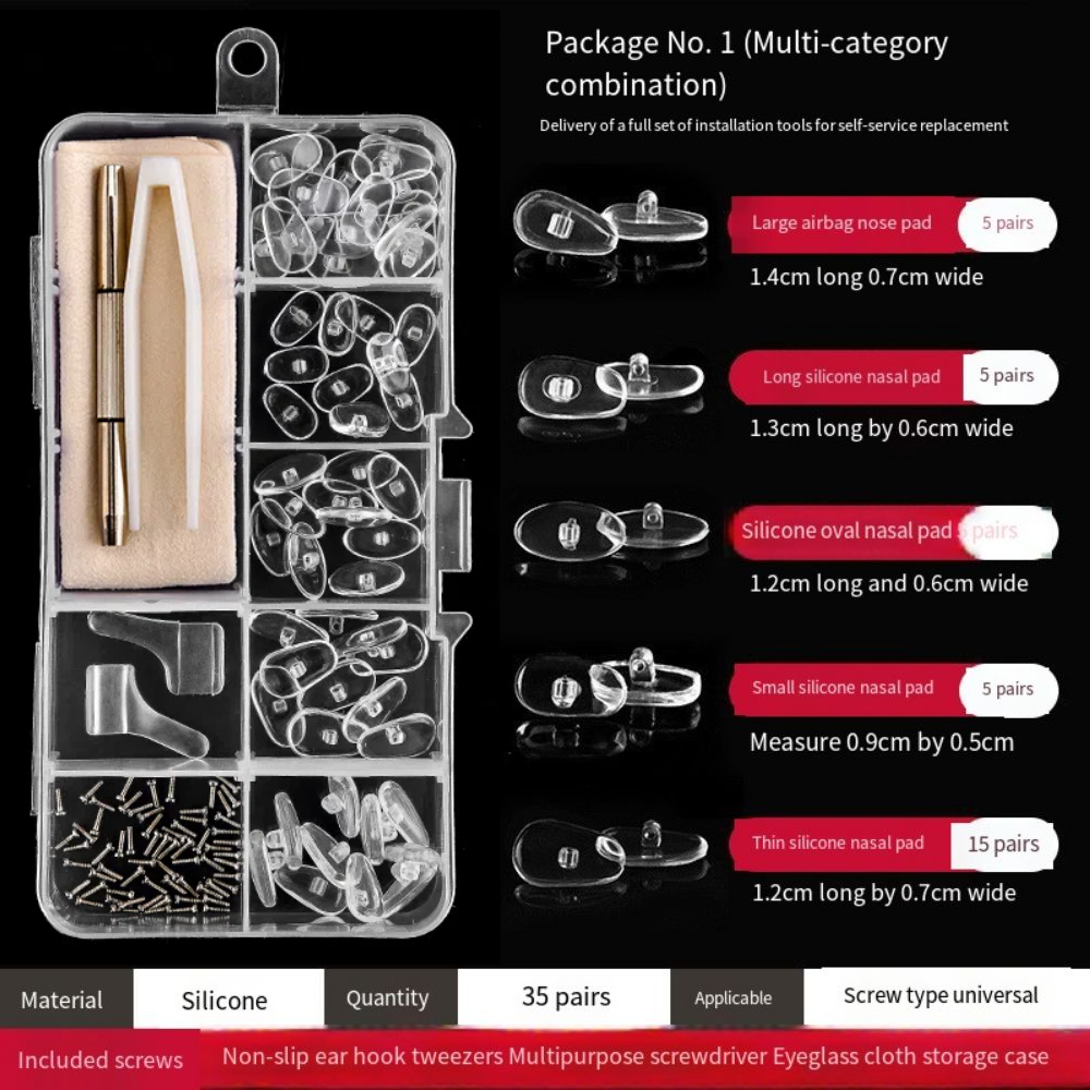 Kit de réparation de lunettes en Silicone, plaquettes nasales antidérapantes remplaçables, Kit de réparation universel et Durable, outils de réparation de lunettes, accessoires de réparation