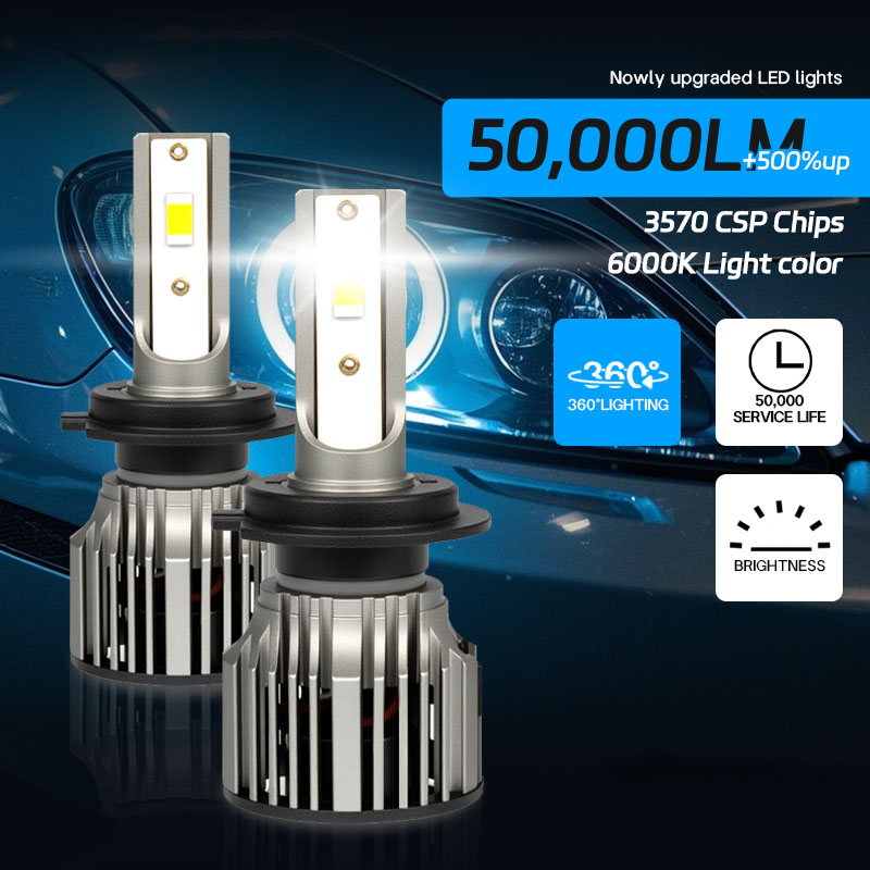 Bombilla de faro de coche H1 H3 H7 H11 H8 H9 9005 HB3 H10 9006 HB4 9004 H13 H4/HB2/9003 (alto/bajo) luz brillante accesorios para automóviles LED