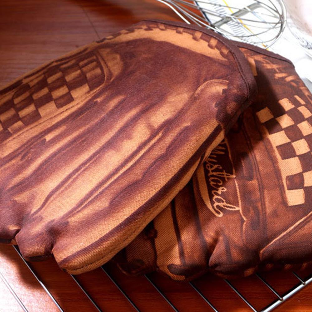 Microwave Oven Gloves Banana Skeleton 3D Printed Cotton Mitts Home Baking Supplies Oven Insulated Gloves 1 Pair