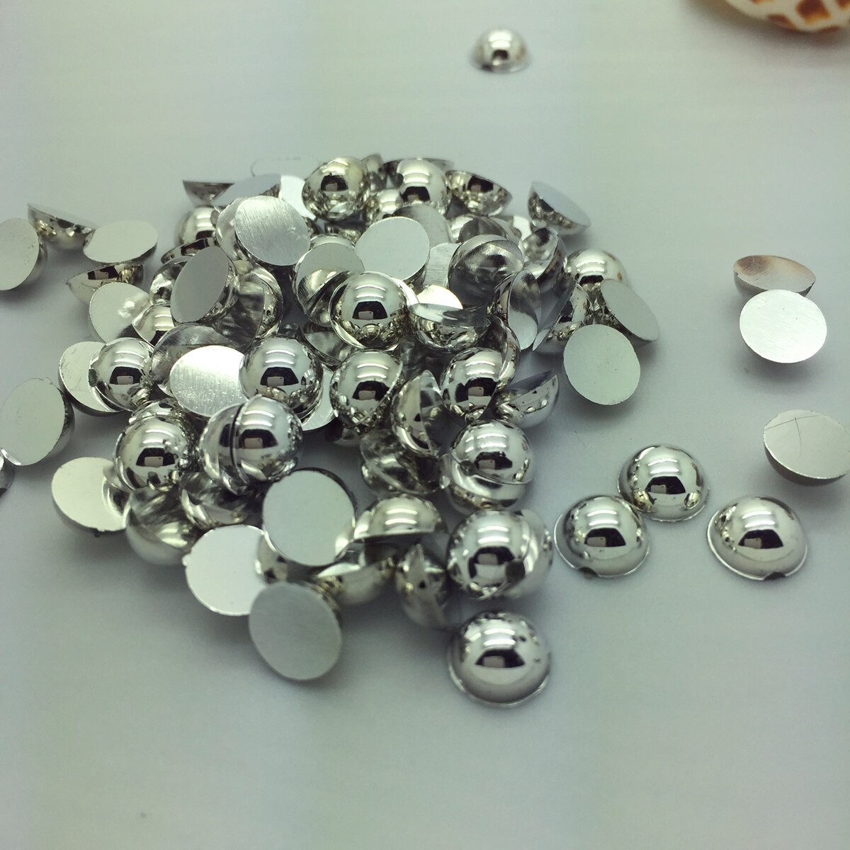 4mm/400pcs DIY Half Round Pearl Bead Flat Back Scrapbook For Craft Pick Colors: 21