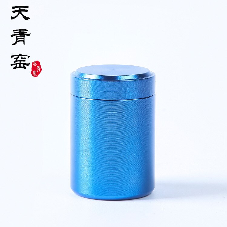 Small Metal Sealed Cans Portable Travel Tea Containers Small Aluminum Cans TEA Packaging Cans Home Kitchen Organizer: Blue