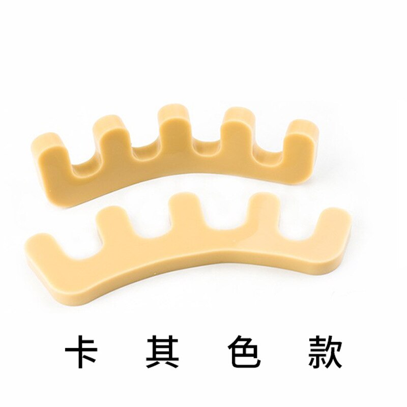 Silica Gel Manicure Toe Separator Big Toe Valgus Brace Toe Separator Blackmailed Brace: Khaki Silica Gel Toe Separator
