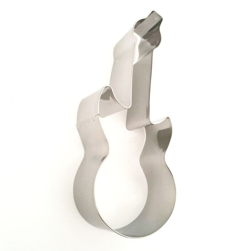 Cortador de galletas con forma de guitarra, herramientas de pastelería de acero inoxidable, Fondant para hornear galletas, decoración de pasteles