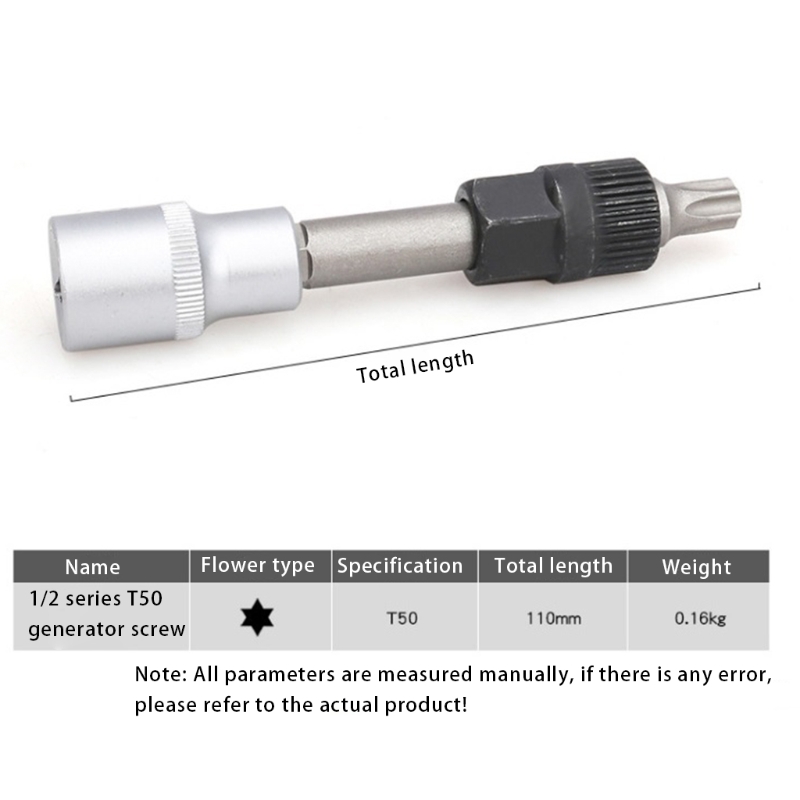 1/2 Pulley Socket 33 Teeth Tool Porable Wrench Anti-rust Pulley Socket Premium Hand Spanner Alternator Tool