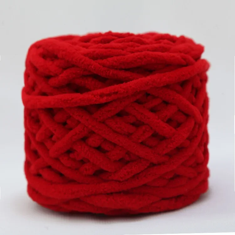 100g/bal Chenille Breigaren Zacht Ijs Strip Lijn Katoenen Garen DIY Wol Garen voor Hand Breien Sjaal dikke Wol: Oranje