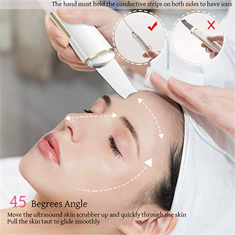Depurador de piel Facial, exfoliante Facial ultrasónico, limpiador de piel, herramienta de exfoliación Facial, masajeador de piel, espátula con carga USB