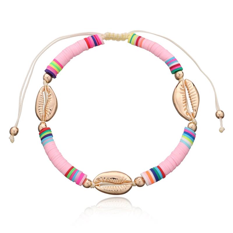 Tobillera de conchas de estilo bohemio hecha a mano, pulsera de tobillo con cuentas ajustables, accesorios de joyería para la playa, 1 unidad: 4