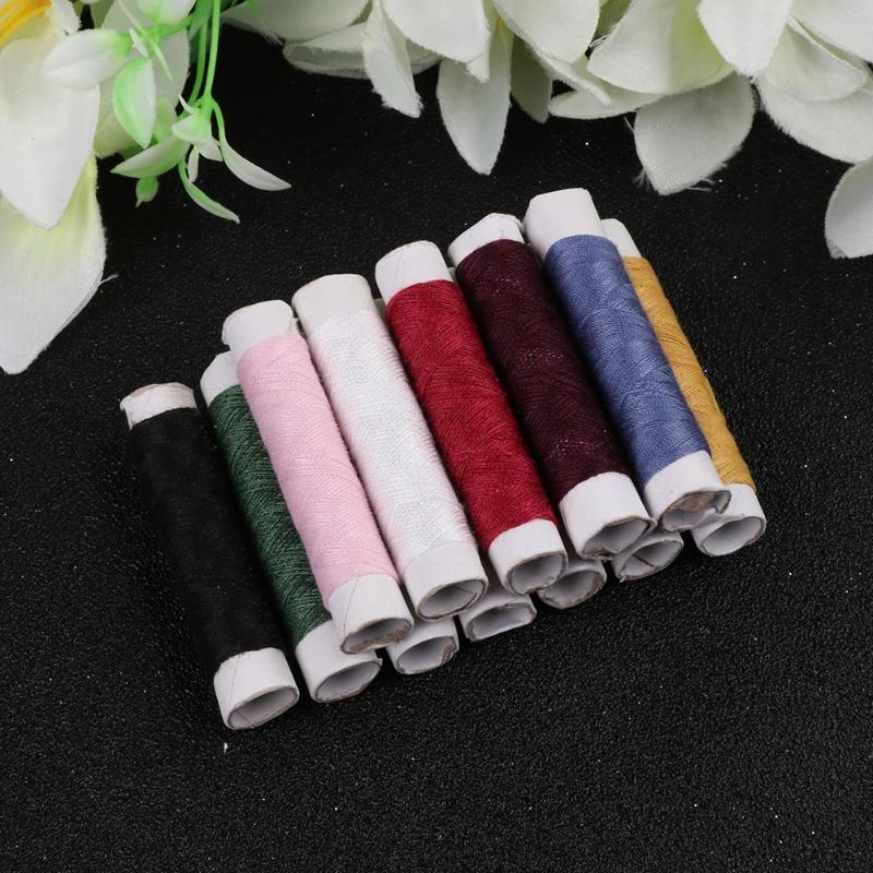 1pc 12 Spools Mixed Color Sewing Thread Polyester Thread Set Strong And Durable Sewing Threads For Hand Machines Random