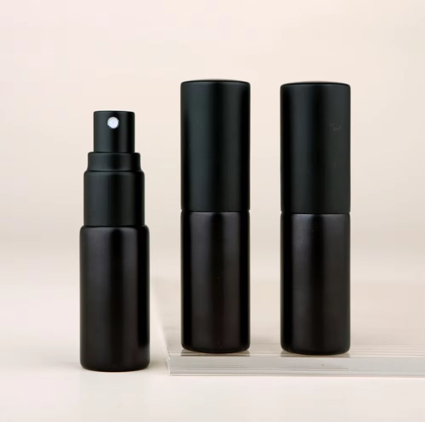 5ml Mini Small Black Plastic Containers Perfume Bottles Atomizer Empty Cosmetic Containers For Sample And