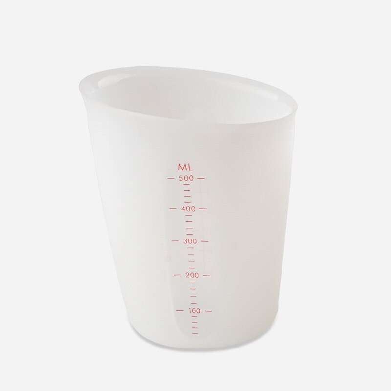 Siliconen Bakken Maatbeker Visuele Schaal Metering Cup 500Ml 250Ml Food Grade Siliconen Maatbekers Keuken Accessoires Tool: 500ML