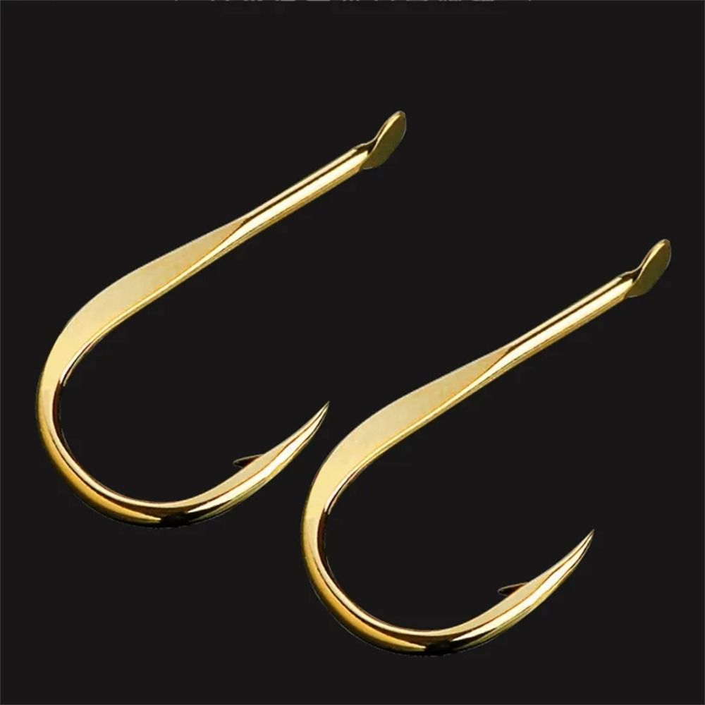 20Pcs/Pack Fishing Hooks High Carbon Steel Golden Single Fishhooks Jig Barbed Hook Carp Sea Fishing Accessorie Tackle