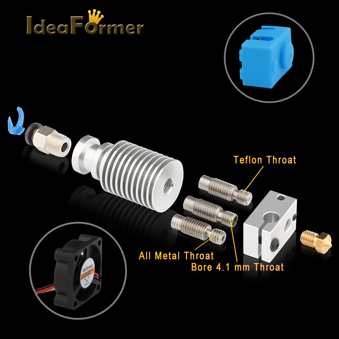 Extrusora Bowden V6 Hotend mejorada de 1,75mm, 12V/24V, cabezal de impresión remoto de larga distancia, j-head para piezas del Kit de impresora 3D E3D PT100.