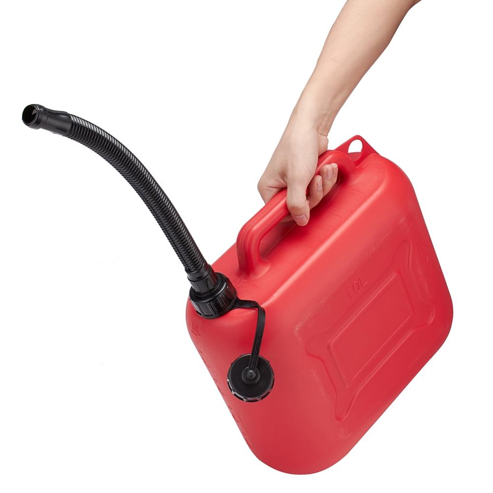 10L Litre Red Plastic Spare Jerry Can for Car Petrol Diesel Cans Fuel Tanks Gasoline Oil Container