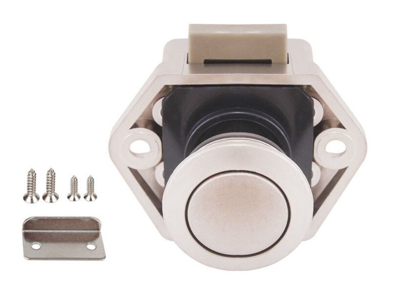 20 Pcs / box Diameter 20 mm Camper Car Push Lock RV Caravan Boat Drawer Latch Button Locks For Furniture Hardware: Pearl nickel
