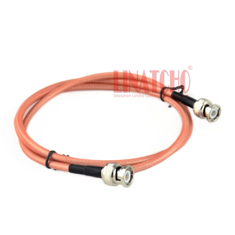 1 meter long RG142 low loss silver plate double shield jumper cable BNC male to BNC male coaxial cable