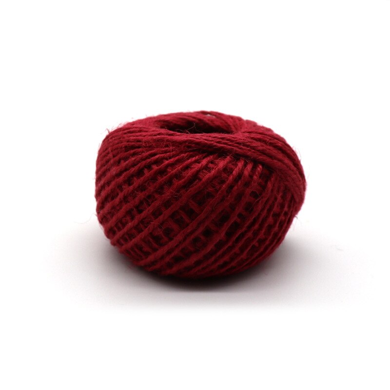 50 m handgemaakte diy kleuren henneptouw 2mm kleuren gevlochten touw fotowanddecoratie kersttouw touw: 8 donkerrood