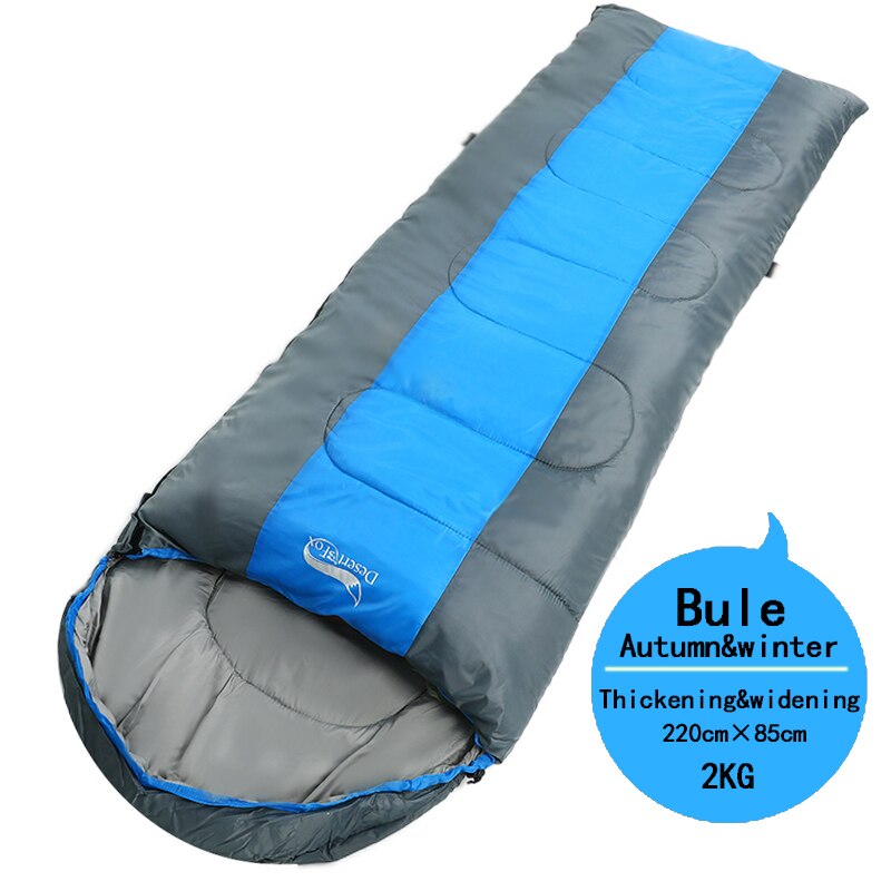 2Kg Winter Katoenen Slaapzak, kleine Ruimte 220X85Cm Camping Warme Slaapzak Met Compressie Zak Voor Wandelen Camping: Blauw