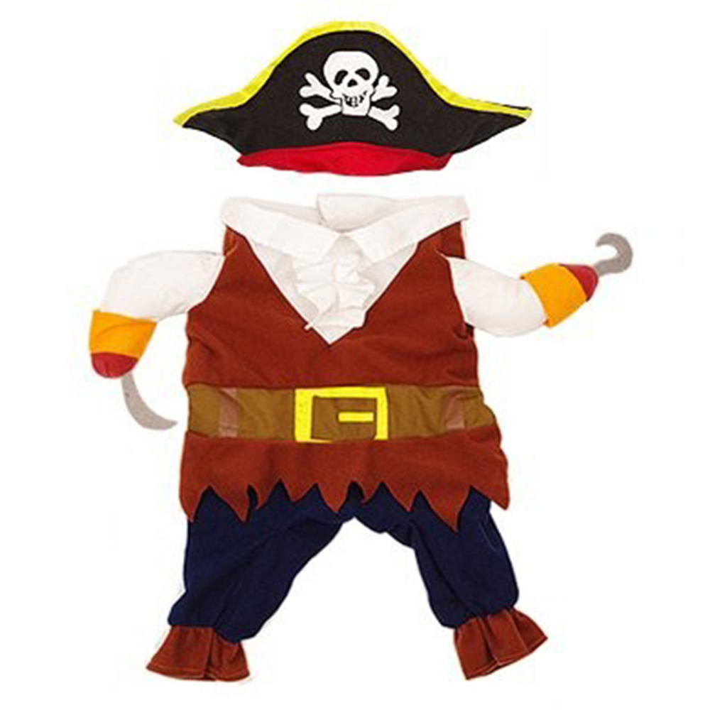 Funny Pirate Clothes for Cats Costume Cat Clothes Puppy Outfit Suit Cats Clothes Corsair Dressing up Clothes for Small Pet