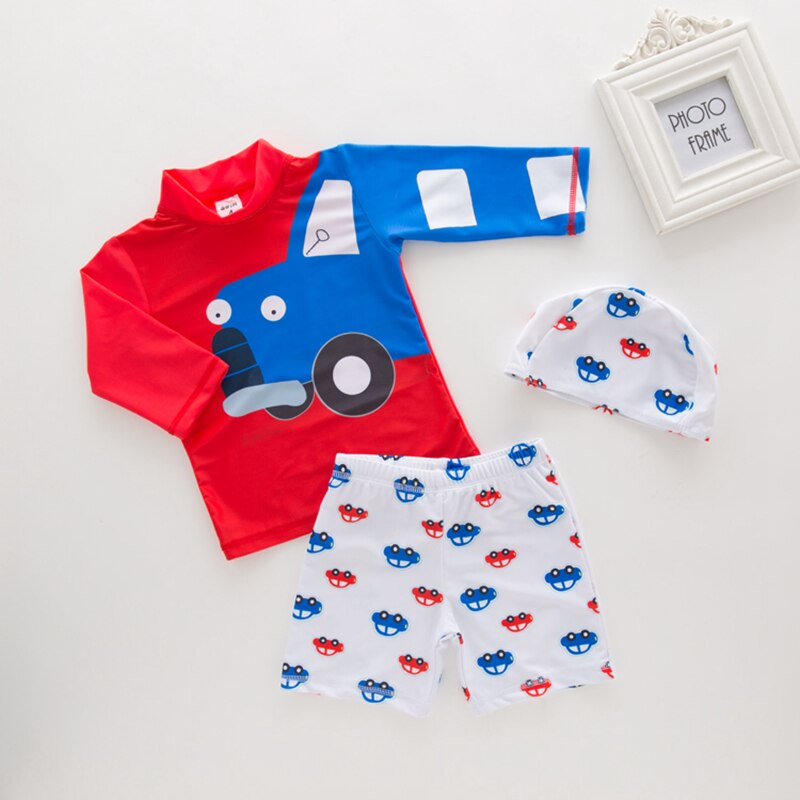 Baby Boy Badmode Shark Dinosaurus Print 3 Stuks Split Kinderen Zwemmen Pak Kinderen Badpak Peuter Jongens Badpak Beachwear