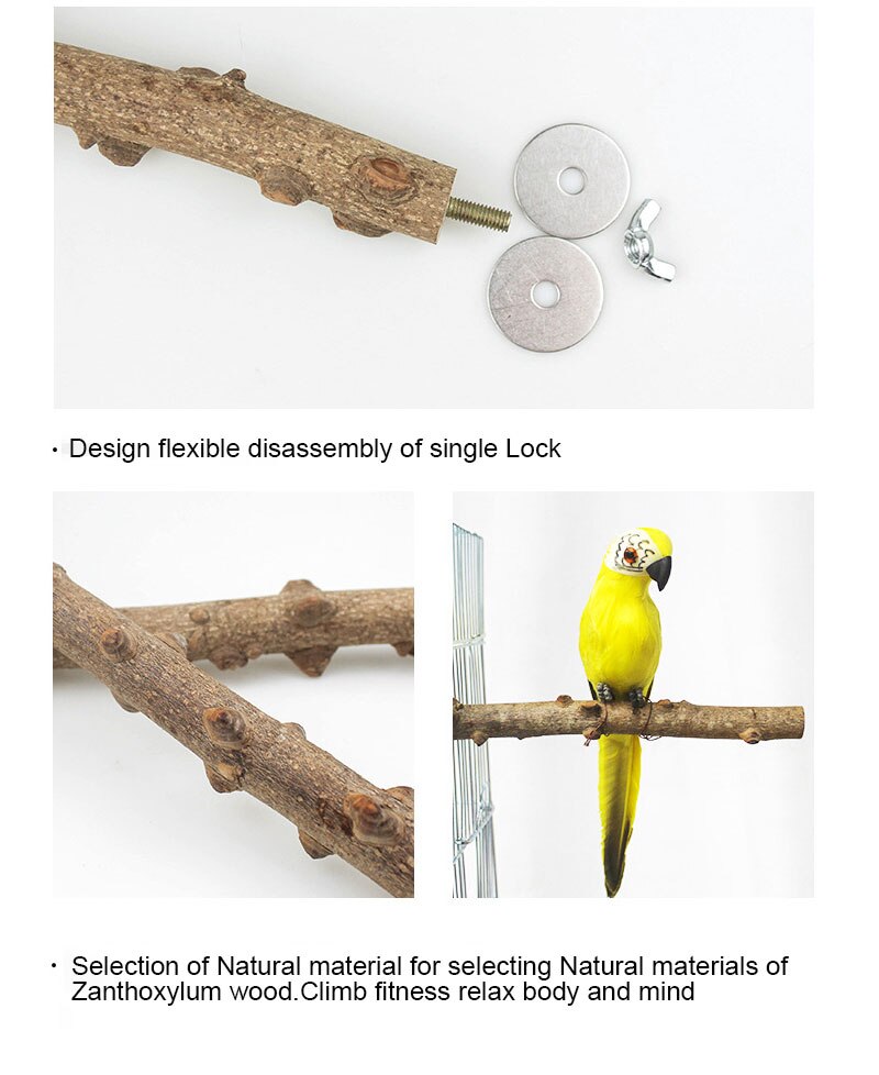 1Pc Pet Parrot Standing Stick Branch Perches For Bird CageWild Pole Prickly Ash Wood Wooden Pets Toys Hanging Cage Pet Product