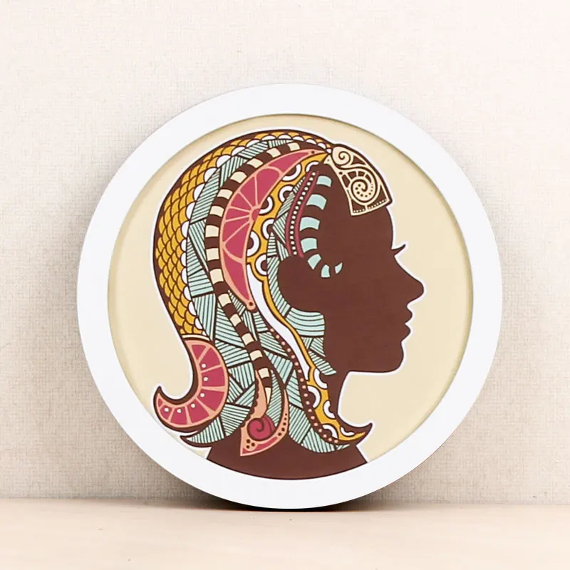 Okrągłe drewniane ramki na zdjęcia Kreatywny prezent DIY Wiszący na ścianie drewniany uchwyt na zdjęcia Naścienna ramka na zdjęcia Okrągła dekoracja domu: 6 cal / BIAŁY