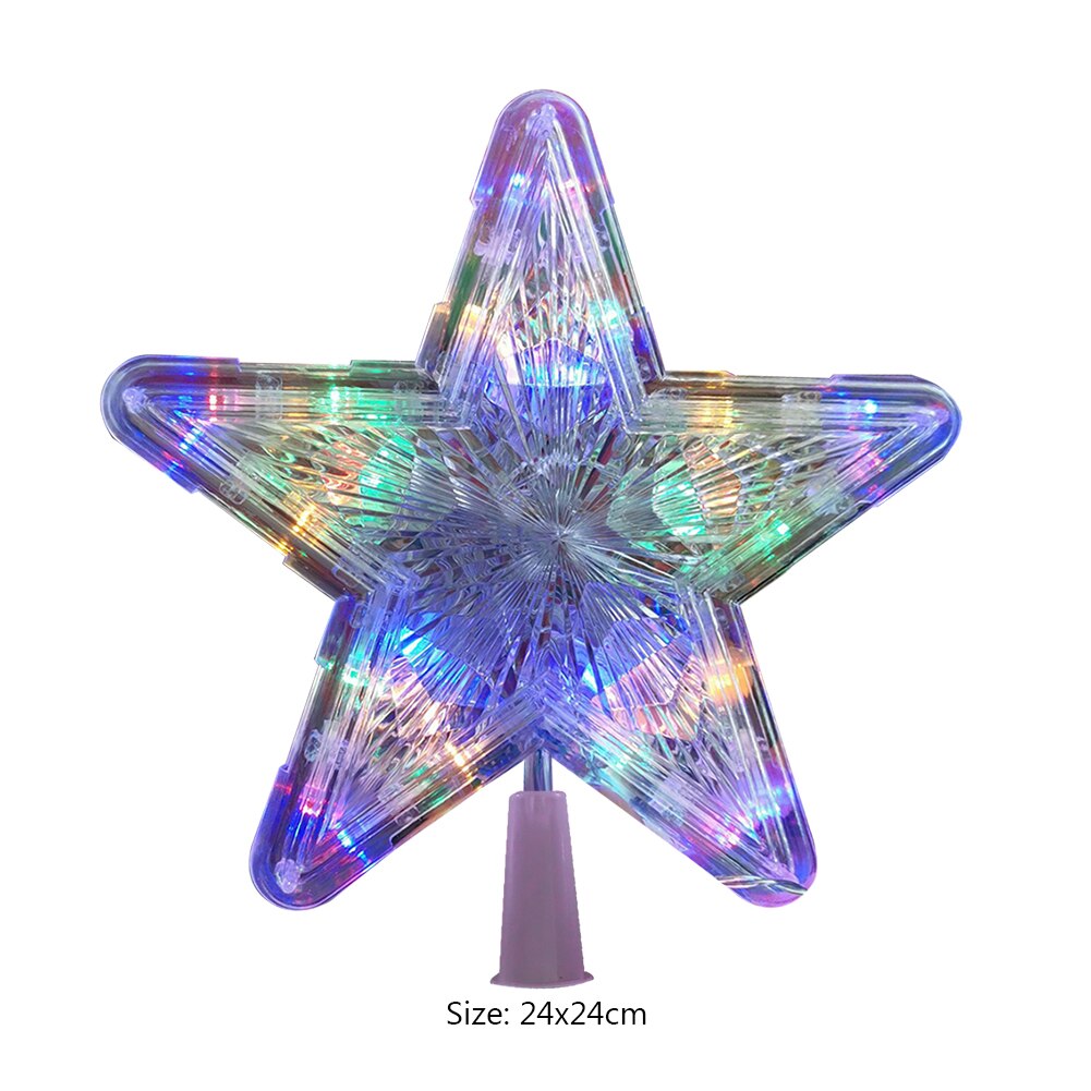 Plastic LED Glowing Star Night Light Five-pointed Lamp Christmas Tree Top for Xmas Tree Party Wedding Outdoor Garland Decoration: 6