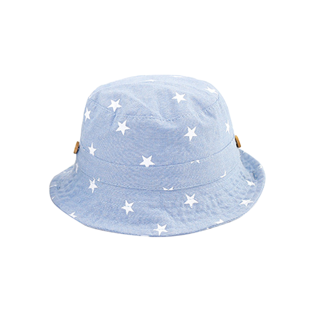 Zomer Jongens Meisjes Baby Baby Zon Bescherming Ster Gedrukt Trekkoord Zachte Emmer Casual Mode All-Match Kids Hat Cap
