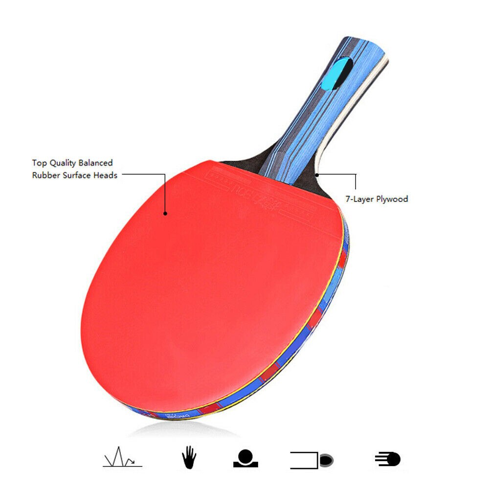 Training Table Tennis Racket Set Student Table Tennis Racket Horizontal Shot Straight Shot With Bag 3 Balls