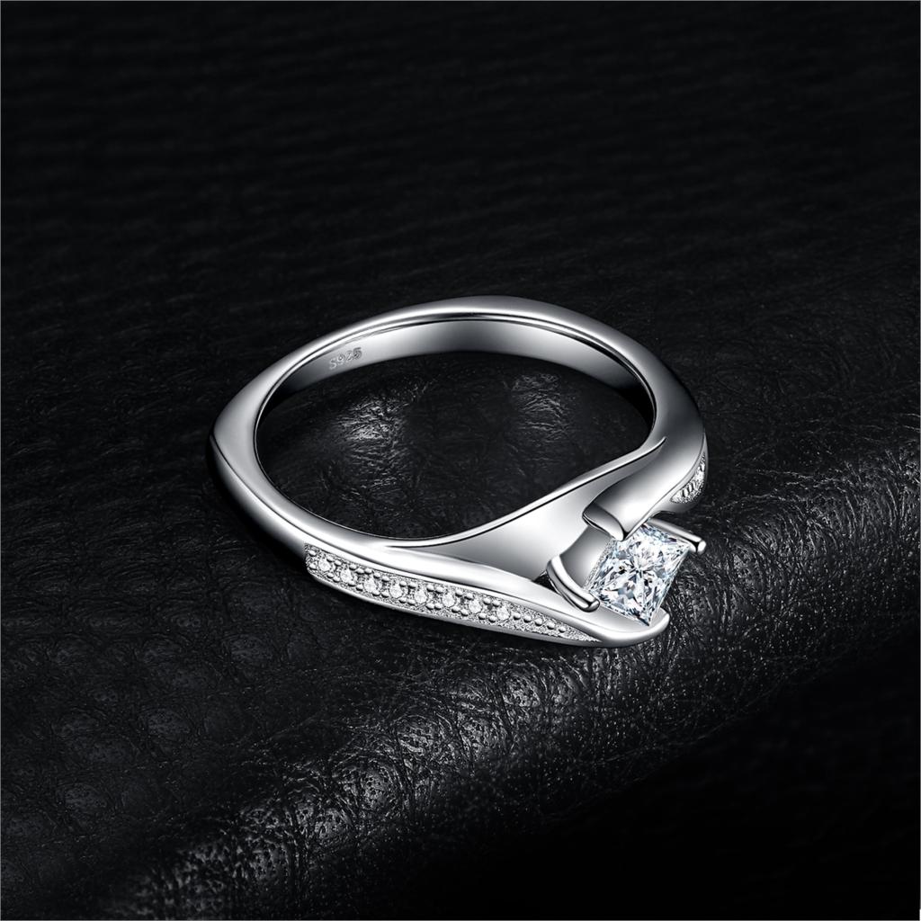 JewelryPalace Princess Cut Engagement Ring 925 Sterling Zilveren Ringen voor Vrouwen Promise Ring Wedding Ringen Zilver 925 Sieraden