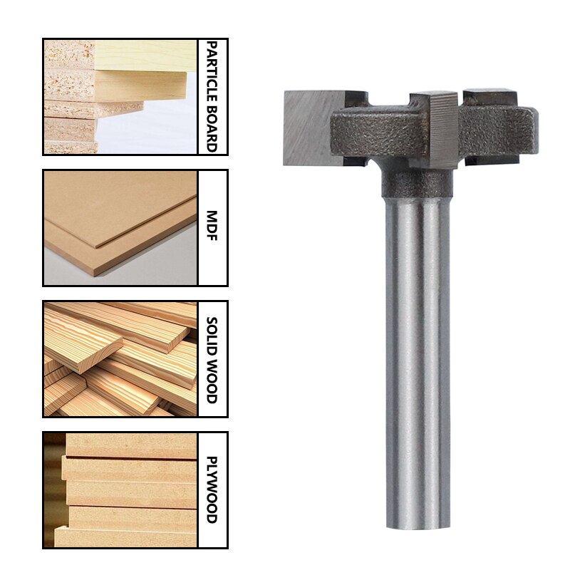 XCAN Straight Edge Slotting Milling Cutter T-Slot Router Bits 6mm 1/4 Shank Wood Slab Flattening Router Bit Tungsten Router Bit