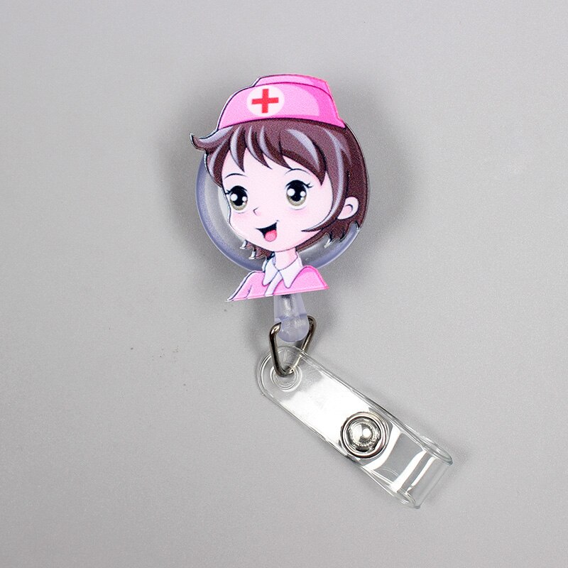 Pour hôpital médecin et infirmière Clown rétractable support de badge bobine fille infirmière exposition Enfermera garçon fille nom carte poitrine: 7