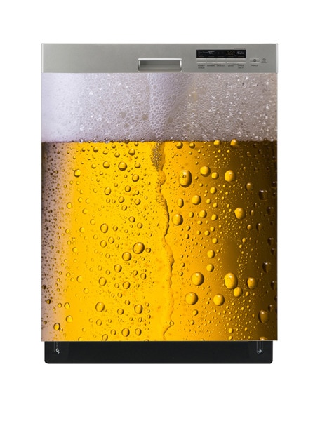 3D Modern Cool Beer Foam Dishwasher Refrigerator Freeze Sticker Art Fridge Door Cover Wallpaper Kitchen Wall Stickers