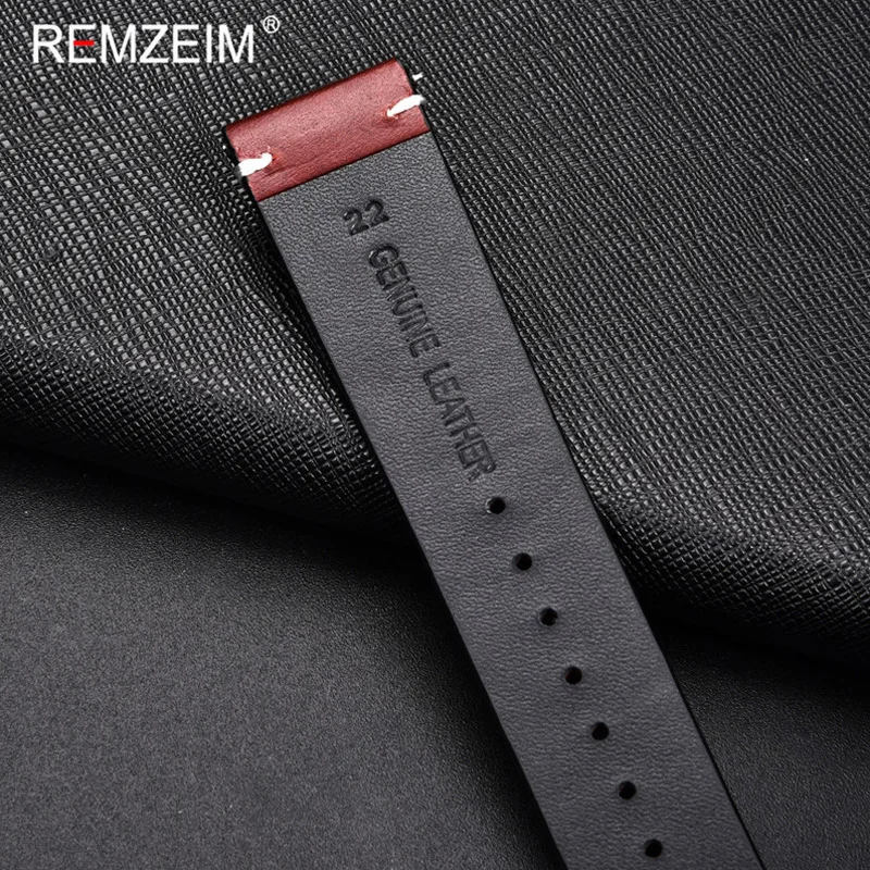 REMZEIM Kuh Leder Armbinde 18mm 20mm 22mm 24mm Jahrgang Leder Männer Frauen Ersatz Armbinde Armbinde Band uhr Zubehör