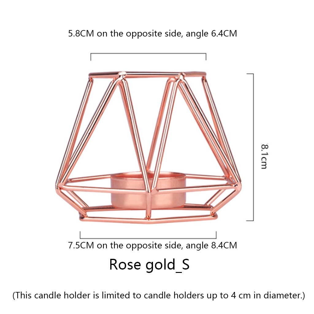 Metall ljushållare rosé guld nordisk geometrisk järn ljusstake vägg bord prydnader heminredning romantisk alla hjärtans dag