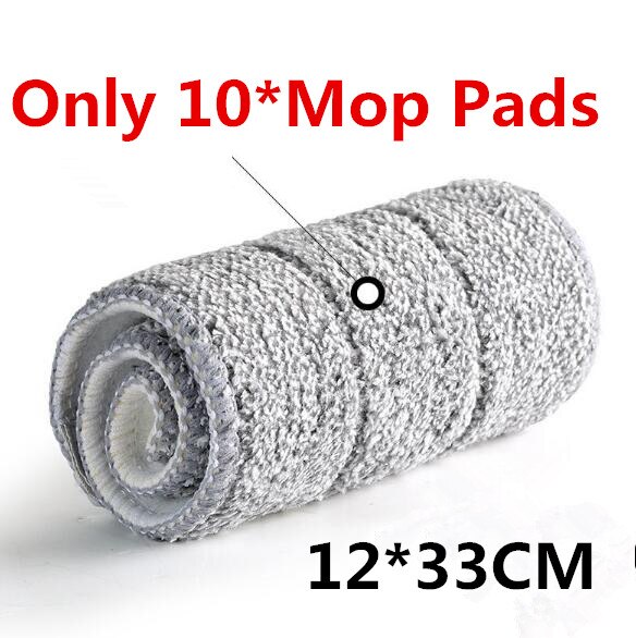 Flat Squeeze Mop and Bucket Hand Free Wringing Floor Cleaning Mop Microfiber Mop Pads Wet or Dry Usage on Hardwood Laminate Tile: ONLY 10 PADS