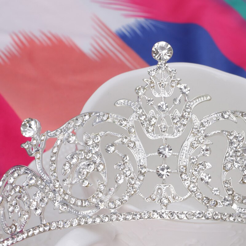 Bridal Oostenrijkse Rhinestone Tiara Wedding Crown Veil Hoofdband Haar Accessoires