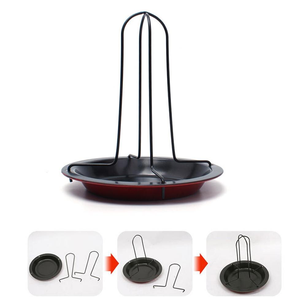 Soporte de pollo asado parrilla Cocina Barbacoa bandeja de acero