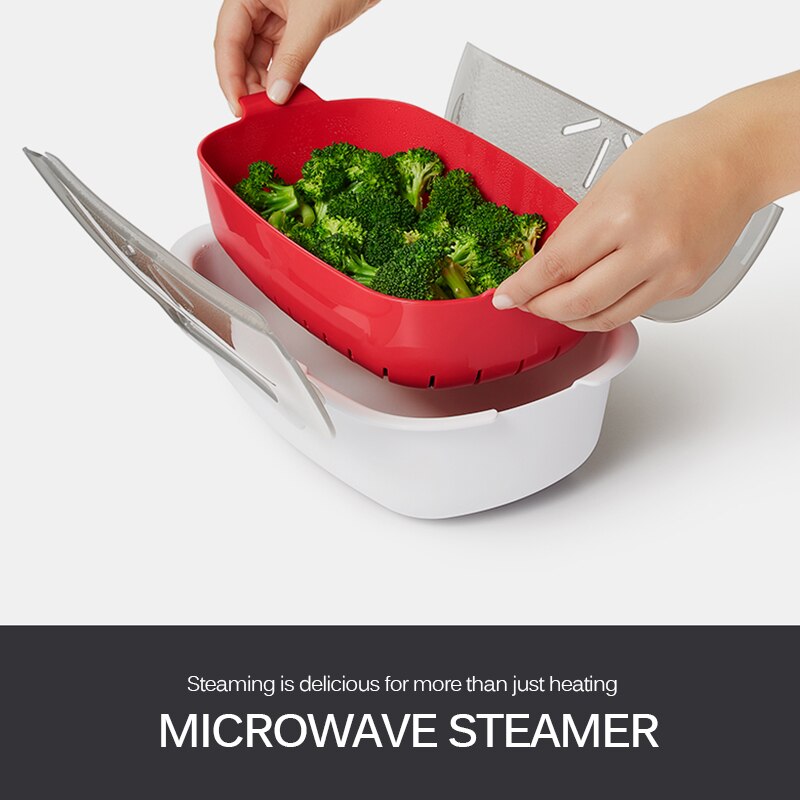Food Grade Pp Dampende Schotel Magnetron Stoomboot Mand Vis Vlees Groenten Voedsel Steamer Keuken Kookgerei Thuis