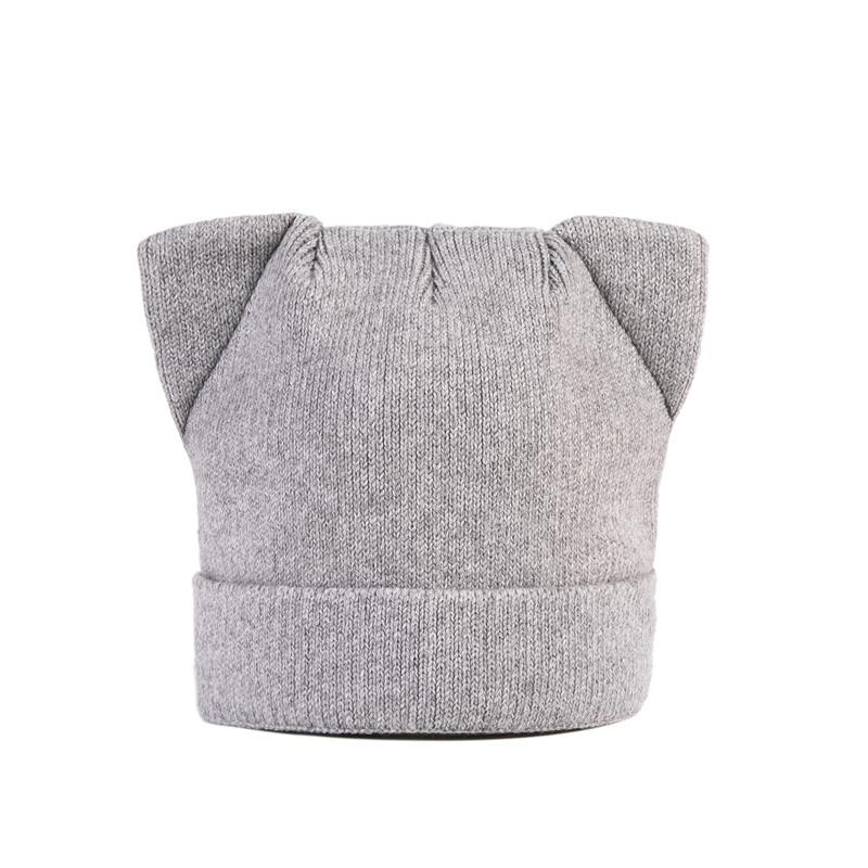 COKK Women Winter Beanie Hat Female Russian Warm Soft Knitted Cap Women's Cat Beanies Ear Flaps Hat Lady Skullies Touca Bonnet: Gray