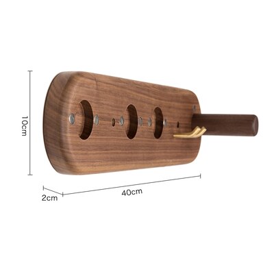 Nordic Wooden Hair Dryer Holder Sundries Wall-mounted Rack Multi-function Bathroom Storage Organizer Home Decoration Accessories: A(Black Walnut)