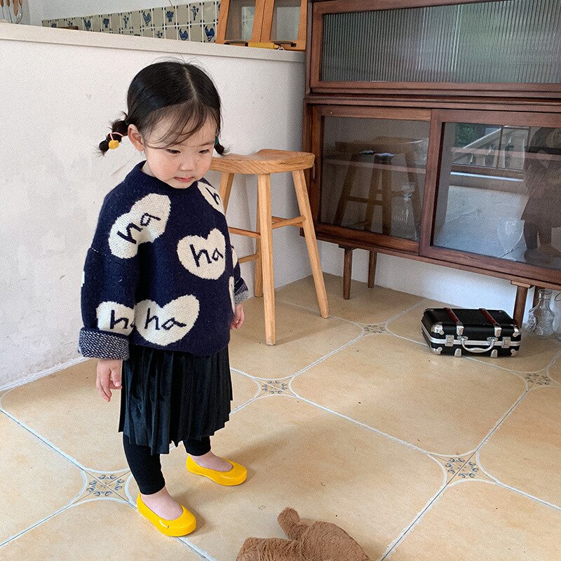 5554 hiver enfants pulls vêtements dessin animé lettre imprimer garçons et filles chandails 1-7T enfants vêtements pulls