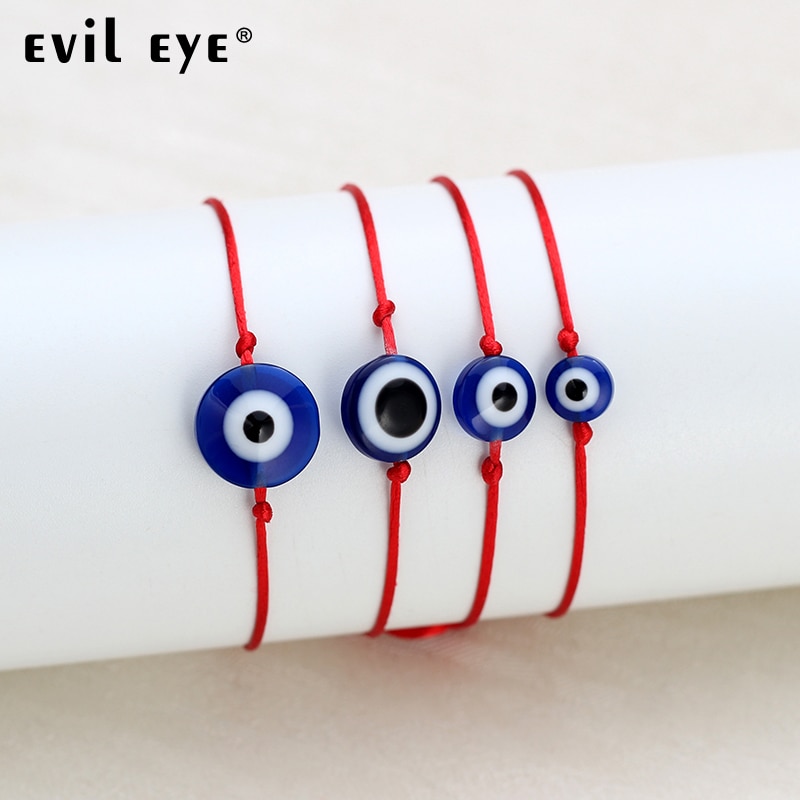 Mal de ojo azul amuletos contra el mal de ojo pulsera de cordel rojo hilo cuerda pulsera para Mujeres Hombres joyería de mal de ojo EY4704