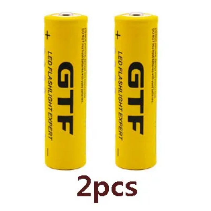 GTF 18650 Original Lithium-ion Battery, 18650 Rechargeable Flashlight, 3.7 V, 9900 MAh for Flashlight+USB Charger: Gold