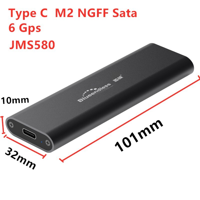 Blueendless Portable SSD m.2 Enclosure Support pcie NVME/NGFF with M Key/B&amp;M Key SSD Type C 3.1 high speed Solid Disk Case: M2802S-NGFF-C-A