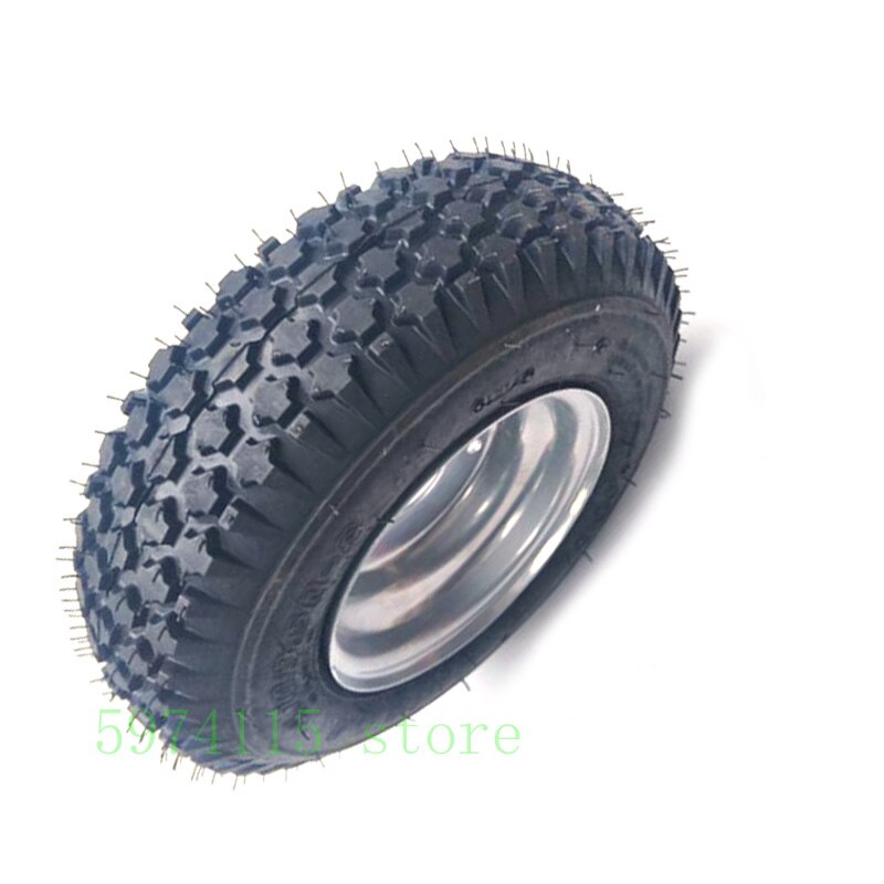 Tubeless Band 4.10/3.50-6 Inch - 3-Gats Naaf - 31cm Diameter - voor Elektrische Fietsen, Scooters, Go-Karts, ATV's