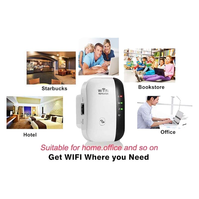 -WiFi Network Repeater Wireless Signal Amplifier Small Bread Routing Extender 300M Relay Repeater UK Plug